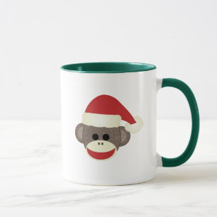 Tasse de Noël de singe de chaussette de Père Noël