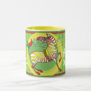 Tasse de Noël de zèbre de 2018 vacances