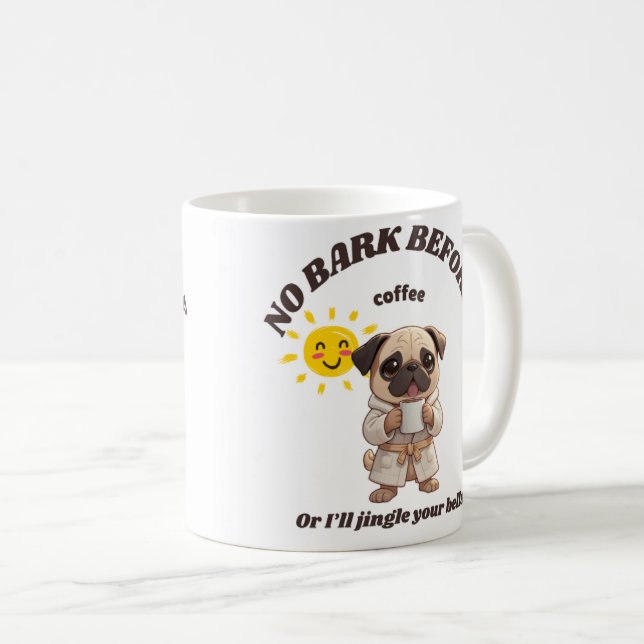 Tasse de Noël drôle de chien – Pas d'aboiement ava (Devant droit)
