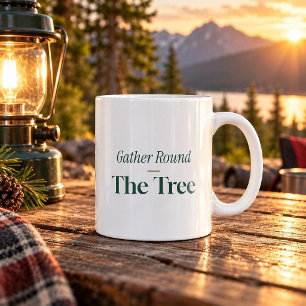Tasse de Noël drôle Rassemblement autour de l'arbr