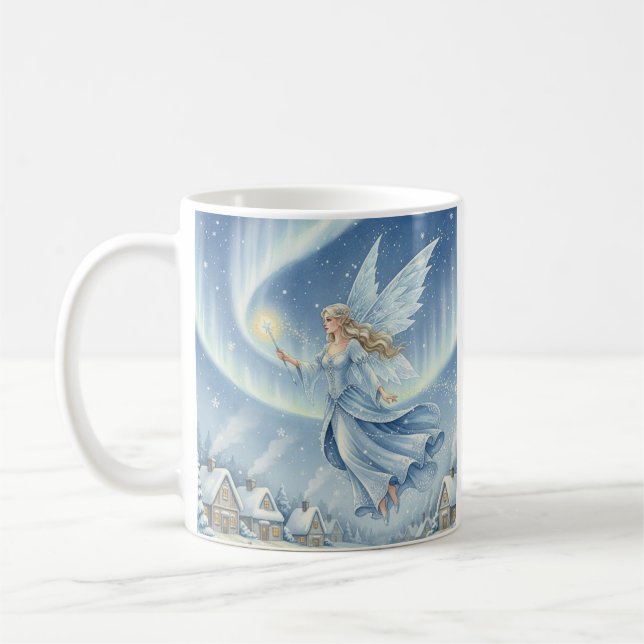 Tasse de Noël Fée de Givre – Ailes de glace élégan (Gauche)