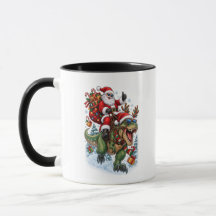 Tasse de Noël Groovy T-Rex Père Noël