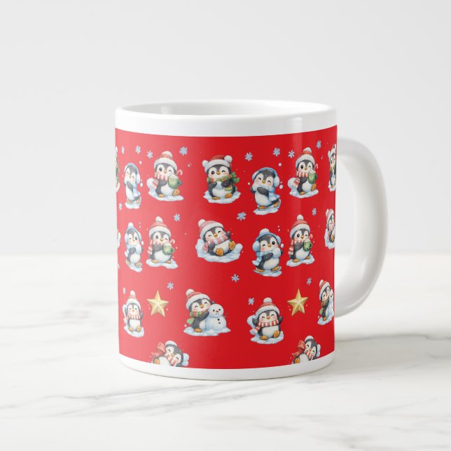 Tasse de Noël mignonne au pingouin (Devant droit)