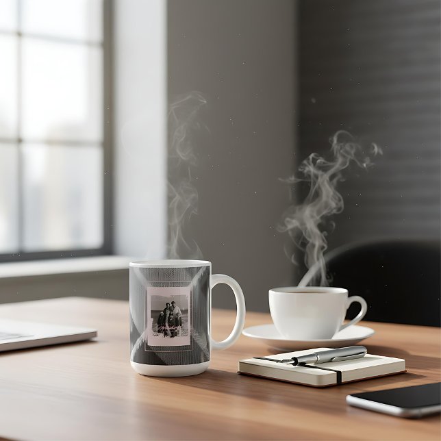 Tasse de Noël moderne à carreaux rustique avec pho (Créateur téléchargé)