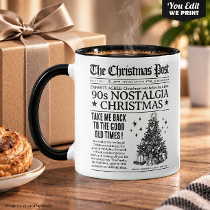 Tasse de Noël Nostalgie des années 90, Journal Vin