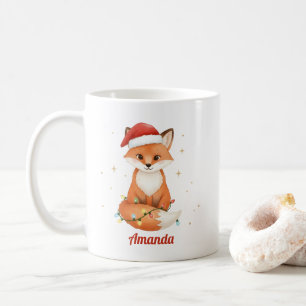 Tasse de Noël personnalisée renard fantaisiste