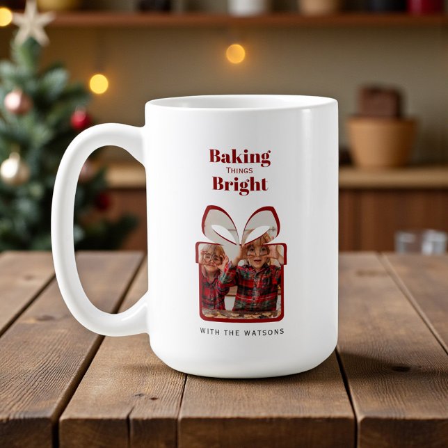 Tasse de Noël photo rouge personnalisable (Créateur téléchargé)