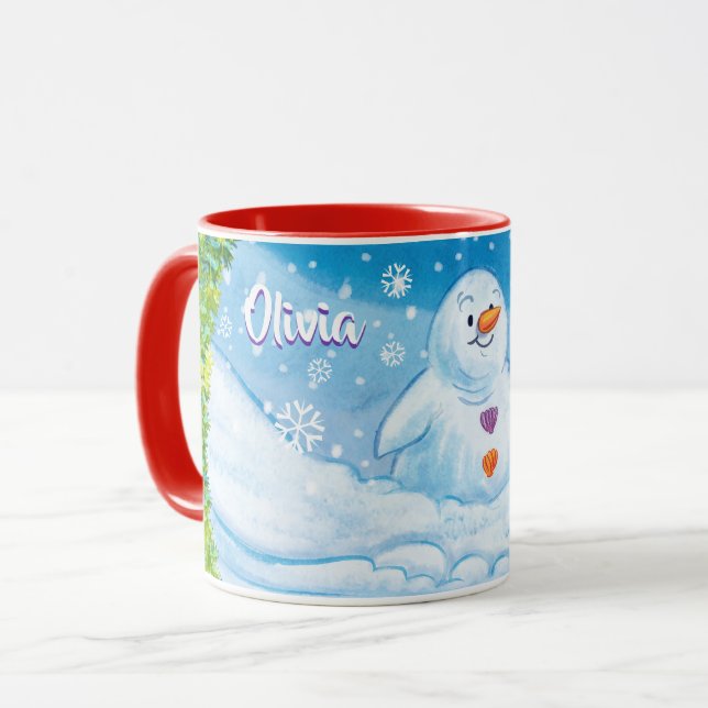 Tasse de Noël, pingouin de PingPing et Snowman. (Devant gauche)