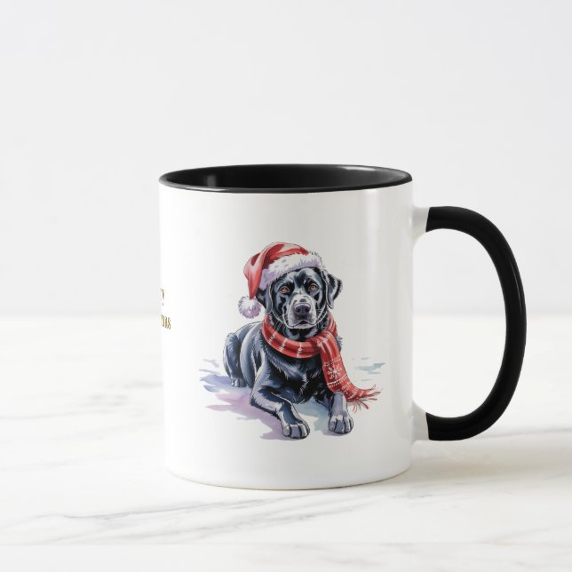 Tasse de Noël pour Amoureux des Chiens/Labrador (Droite)