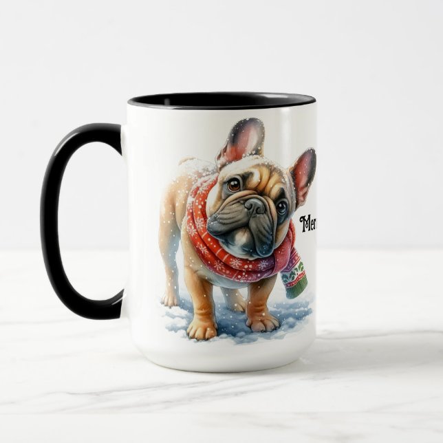 Tasse de Noël pour Bouledogue Français (Gauche)