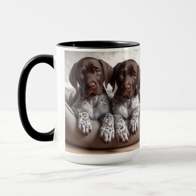 Tasse de Noël pour café avec Pointer Allemand à Po (Gauche)