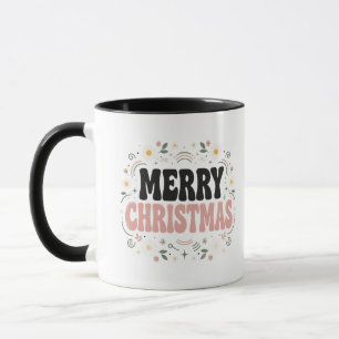 Tasse de Noël tendance Rétro Groovy, Ho floral