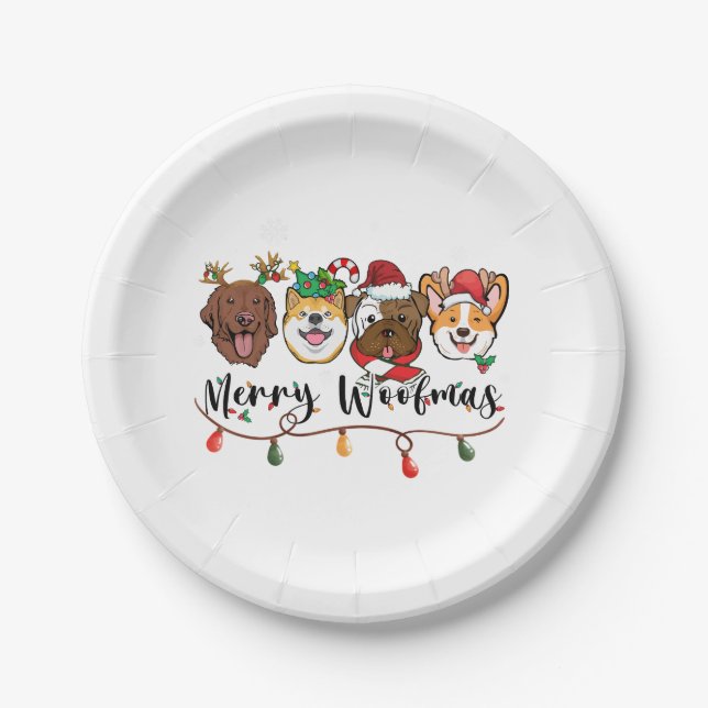 Tasse de Noël Typographie Assiette en Papier (Devant)