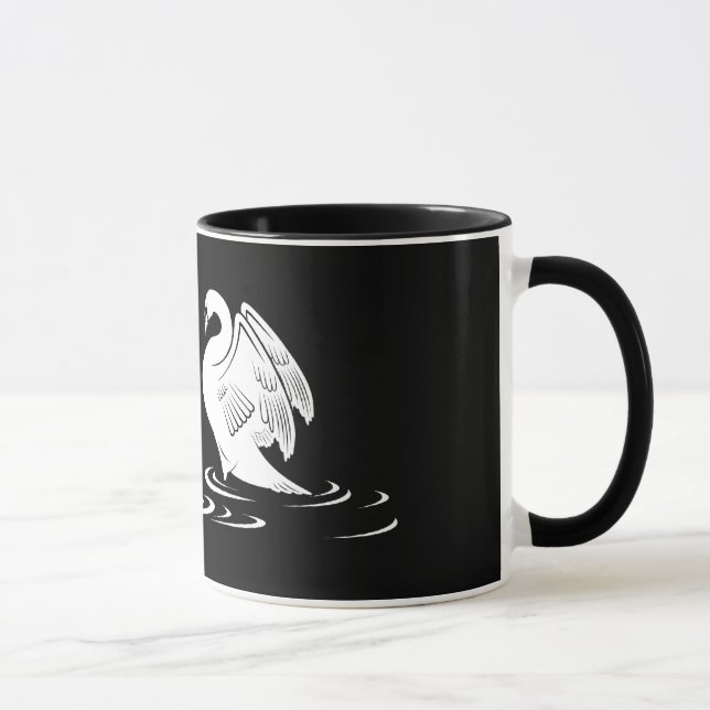 Tasse de noir de couples de cygne (Droite)