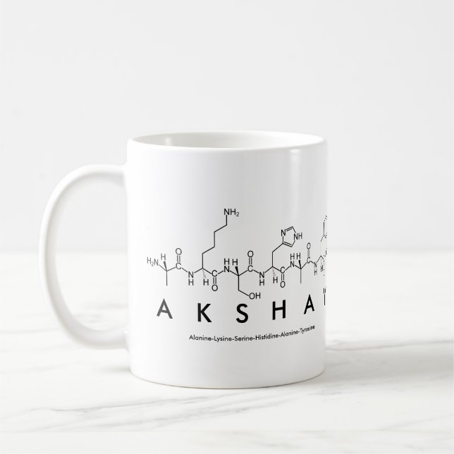 Tasse de nom de peptide d'Akshay (Gauche)