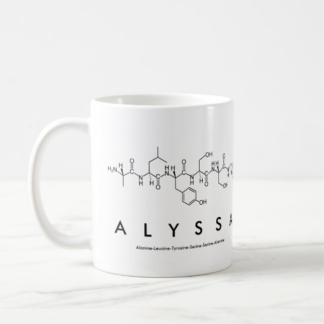 Tasse de nom de peptide d'Alyssa (Gauche)