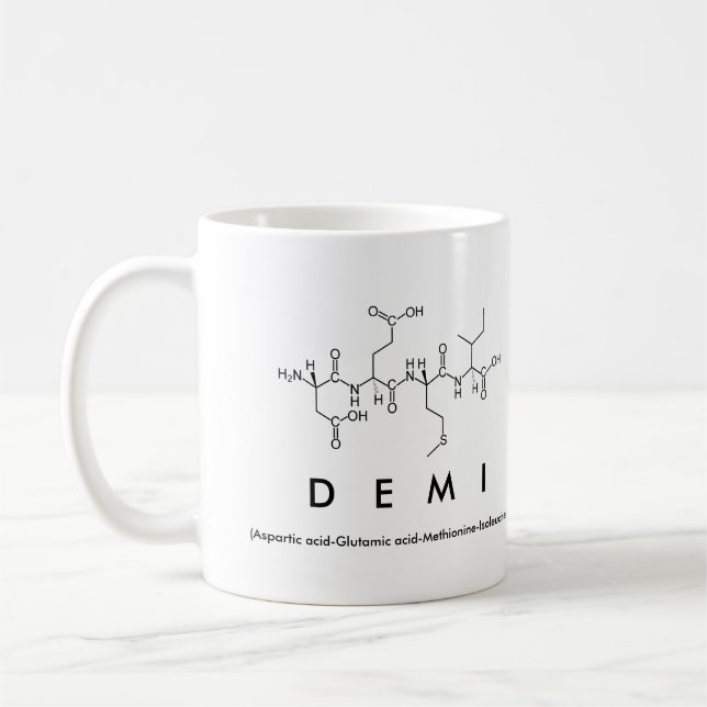 Tasse de nom de peptide de Demi (Gauche)