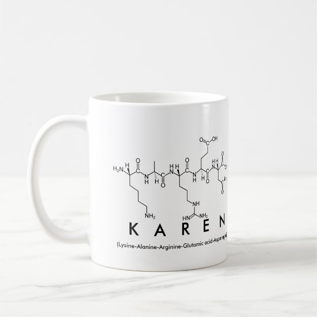 Tasse de nom de peptide de Karen (Gauche)