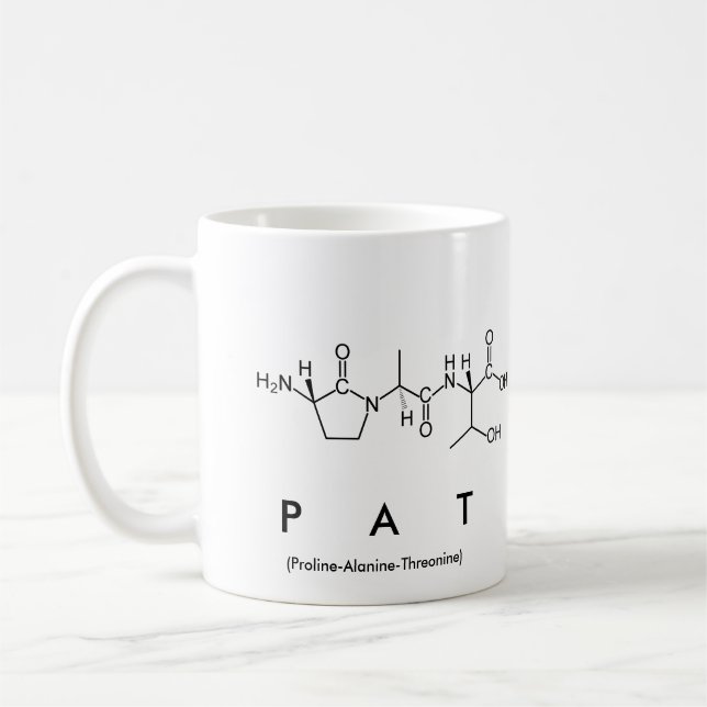 Tasse de nom de peptide de Pat (Gauche)