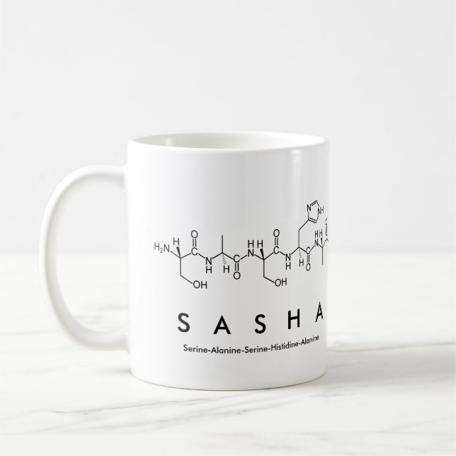 Tasse de nom de peptide de Sasha (Gauche)