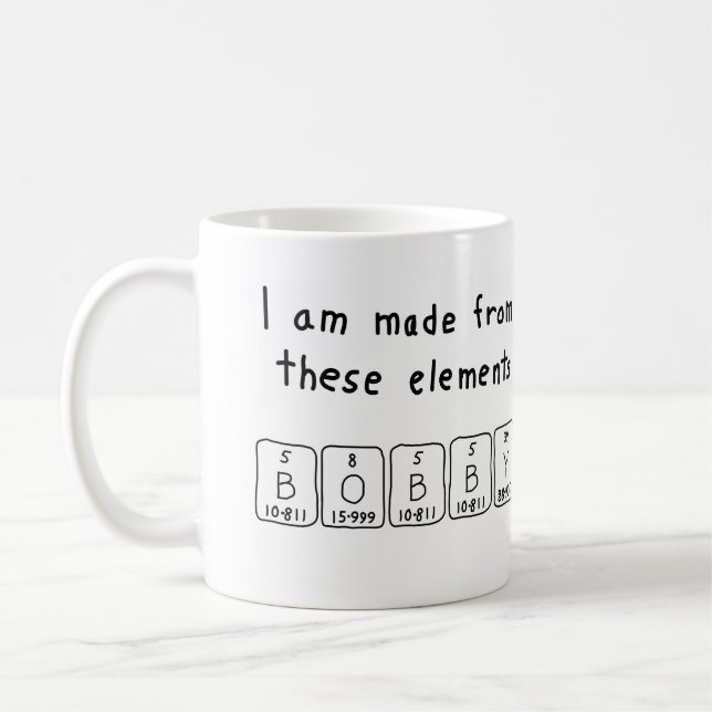 Tasse de nom de table périodique de Bobby (Gauche)