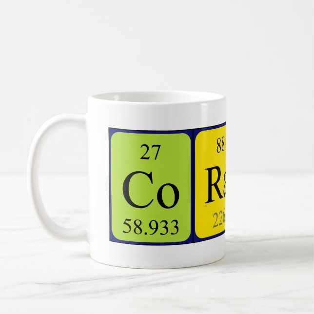 Tasse de nom de table périodique de Coraline (Gauche)