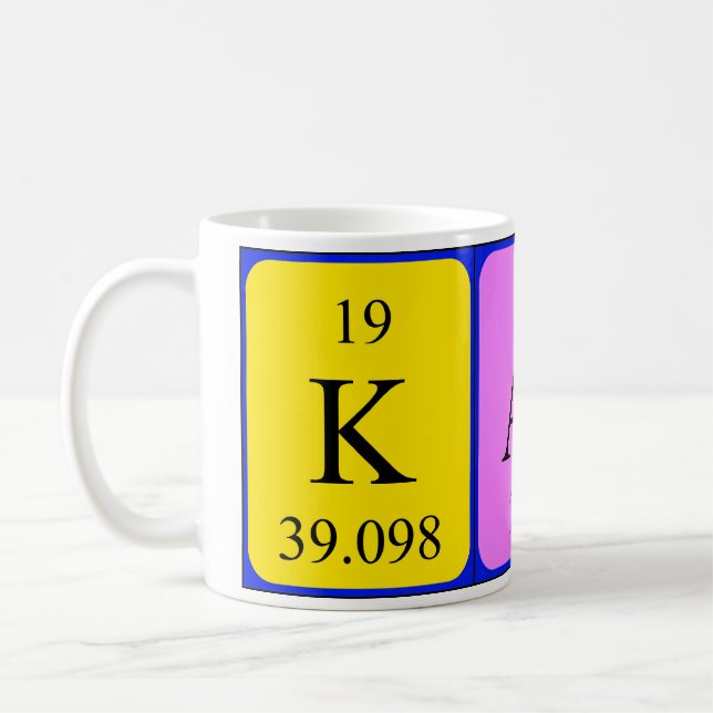 Tasse de nom de table périodique de Katy (Gauche)