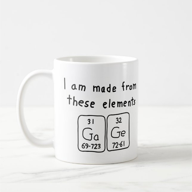 Tasse de nom de table périodique de mesure (Gauche)