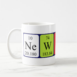 Tasse de nom de table périodique de Newton