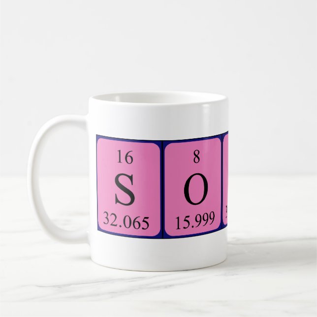 Tasse de nom de table périodique de Sophi (Gauche)