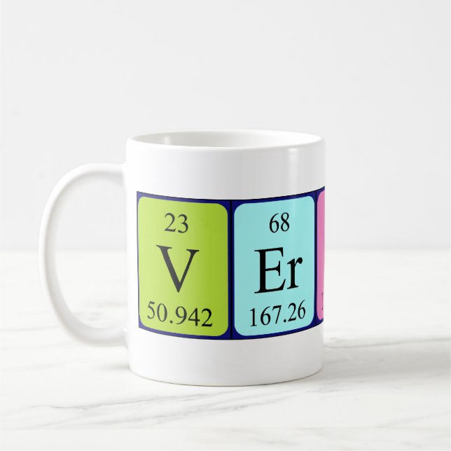 Tasse de nom de table périodique de Verity (Gauche)