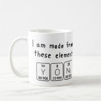Tasse de nom de table périodique de Yoni