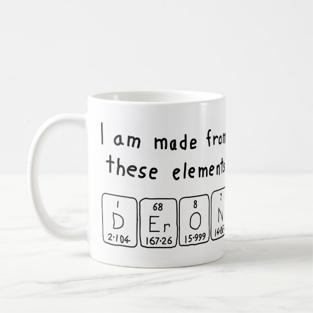 Tasse de nom de table périodique Deron (Gauche)