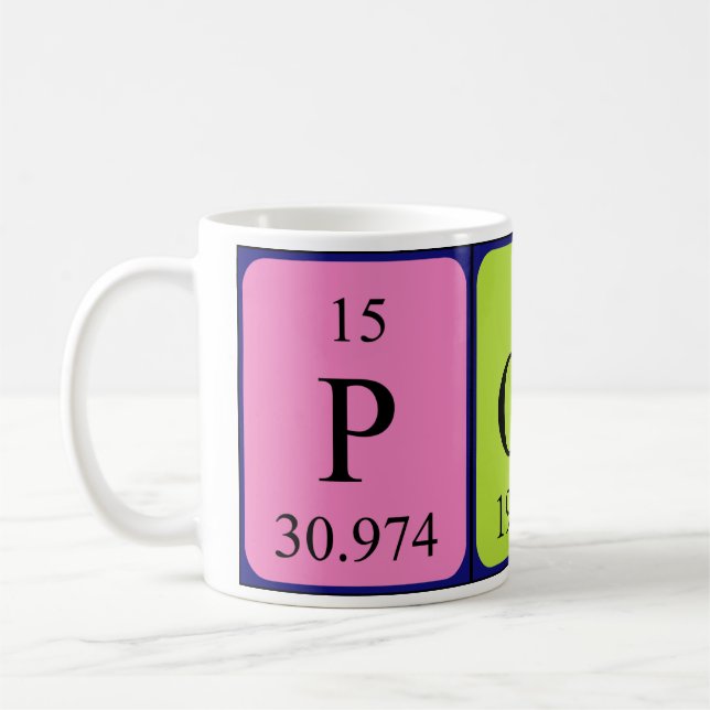 Tasse de nom de table périodique Posh (Gauche)