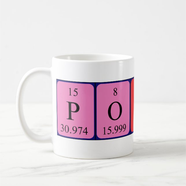 Tasse de nom de table périodique Potter (Gauche)