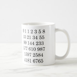 Tasse de nombres de Fibonacci de maths de tasse