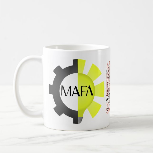 Tasse de nuage de logo et de mot de MAFA (Gauche)