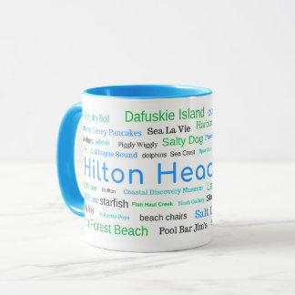 Tasse de nuage de mot de Hilton Head Island