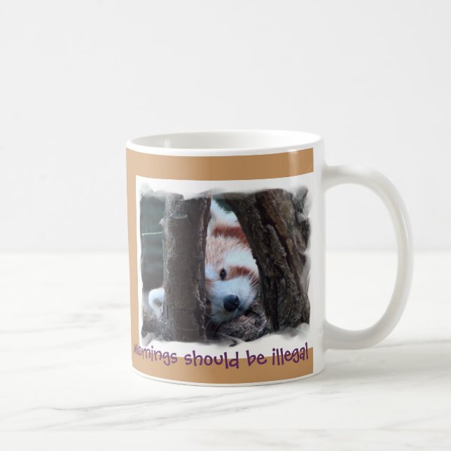 Tasse de panda rouge - les "matins devraient être (Droite)