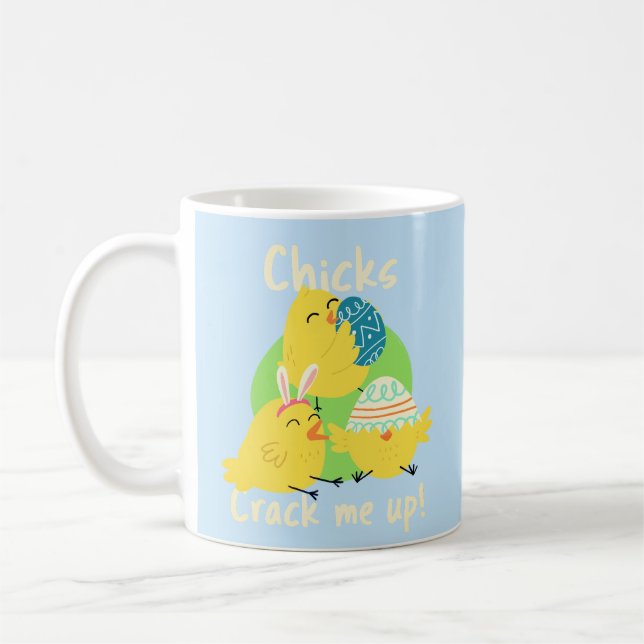Tasse de Pâques Classique « Chick's Crack Me Up! » (Gauche)