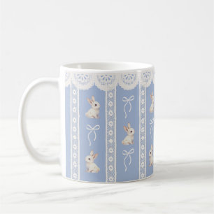Tasse de Pâques Lapin Aquarelle Dentelle Coquette