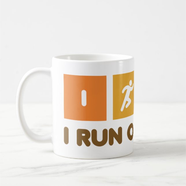 Tasse de parodie Dunkin Donuts 'Je cours au café' (Gauche)