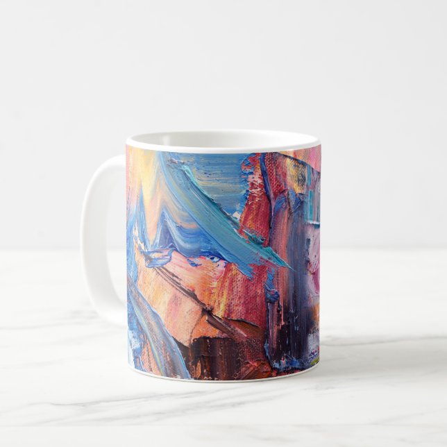 Tasse de peinture à l'huile abstraite Colour Rush (Devant gauche)