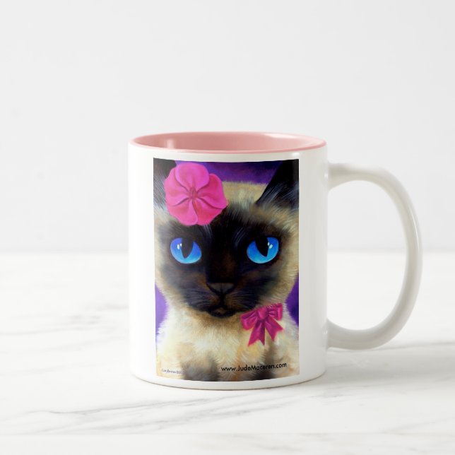 Tasse de peinture de chat siamois - 155 charmant (Droit)