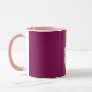 tasse de peinture de fleur rose