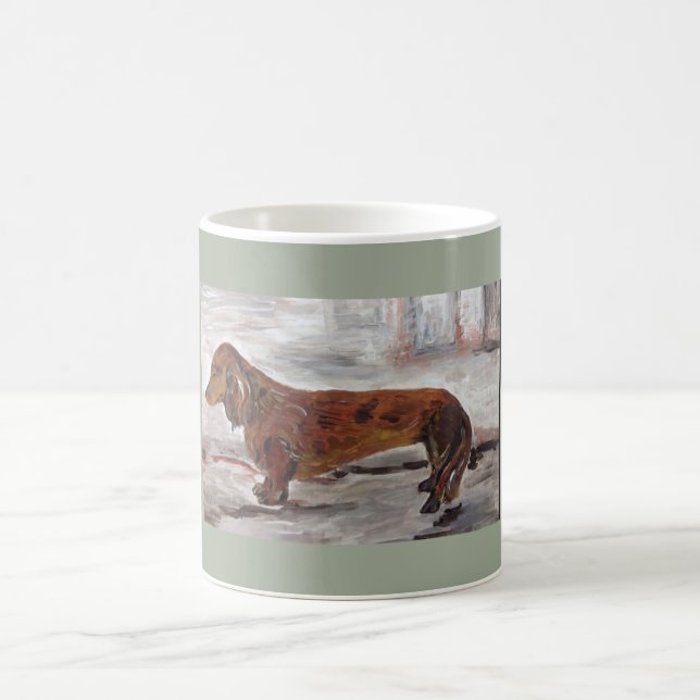 Tasse de peinture de teckel par Willowcatdesigns (Centre)