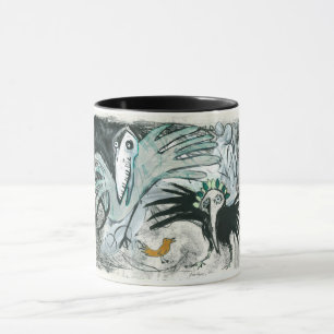 Tasse de peinture d'oiseau