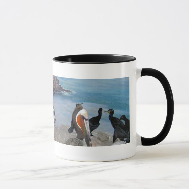 Tasse de pélicans et de cormorans (Droite)