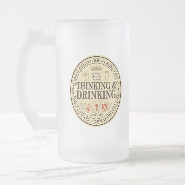 Tasse de pensée et potable en verre givré (Gauche)