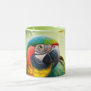 Tasse de perroquet Macaw avec monogramme personnal